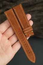 dark brown suede leather watch strap