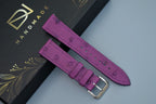 violet ostrich leather watch strap