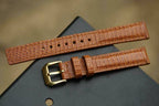 tan lizard leather watch strap