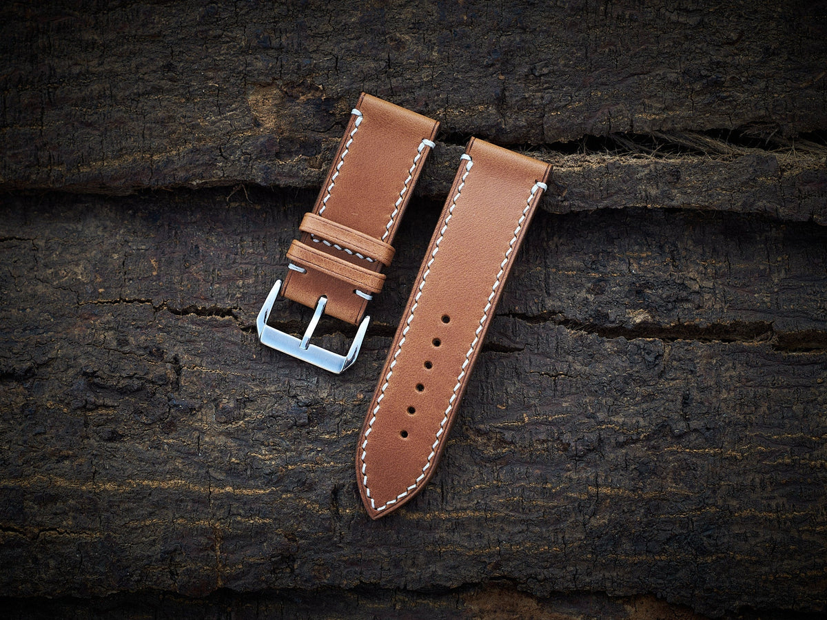 tan brown vachetta leather watch strap
