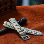 white alligator leather watch strap