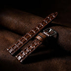 brown alligator leather watch strap