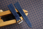 navy suede leather watch strap