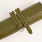 olive peccary leather watch strap