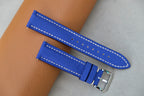 blue canvas leather watch strap