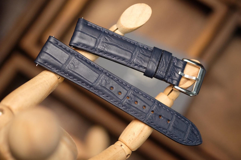 dark navy alligator leather watch strap