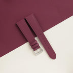 burgundy sailcloth rubber leather watch strap