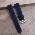 dark navy suede leather watch strap
