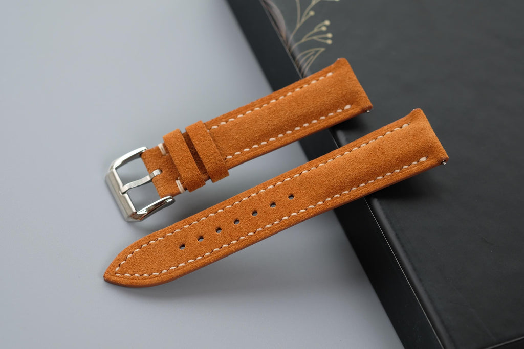 yellow suede leather watch strap – photo 2