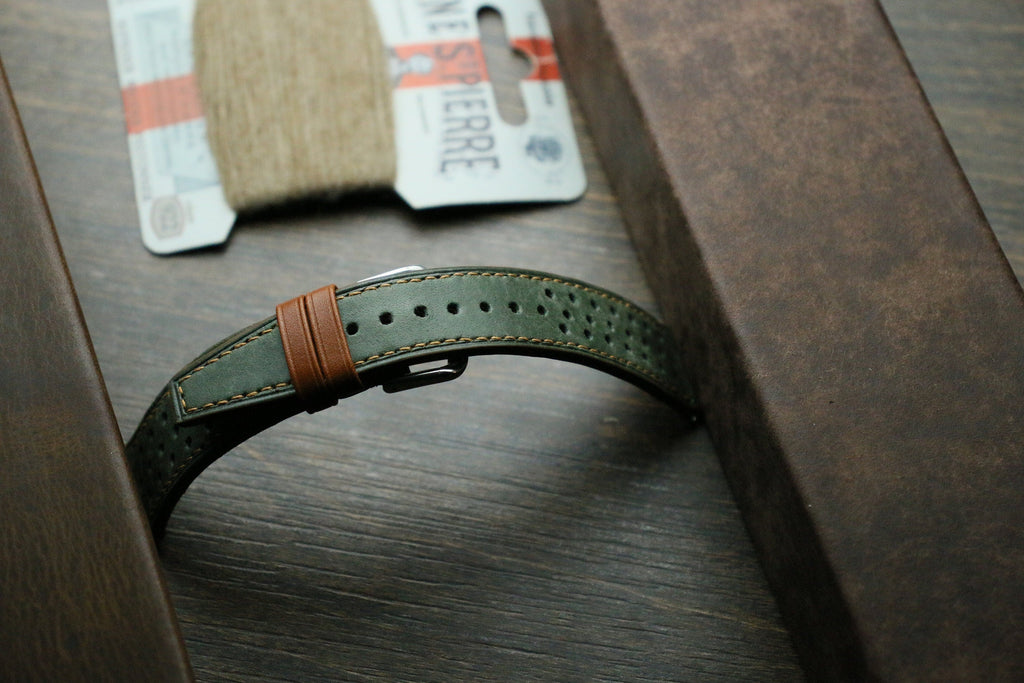 green maya leather watch strap – photo 2