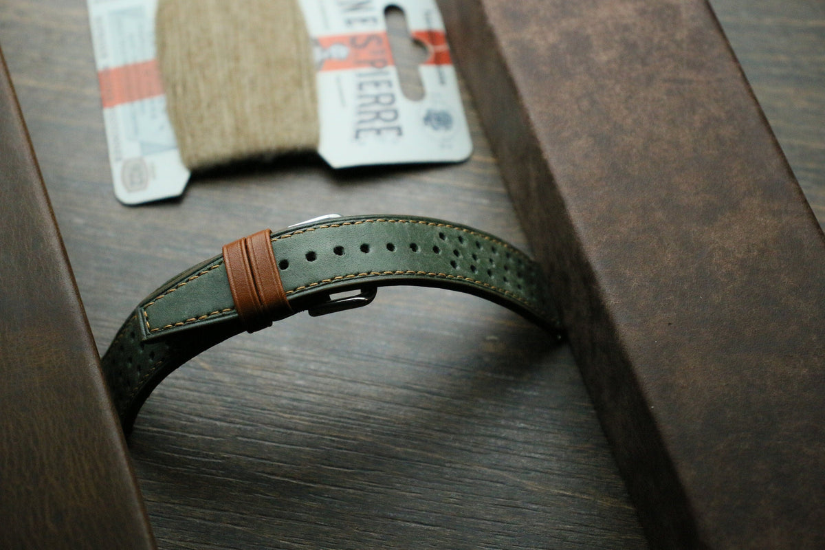 green maya leather watch strap – photo 2