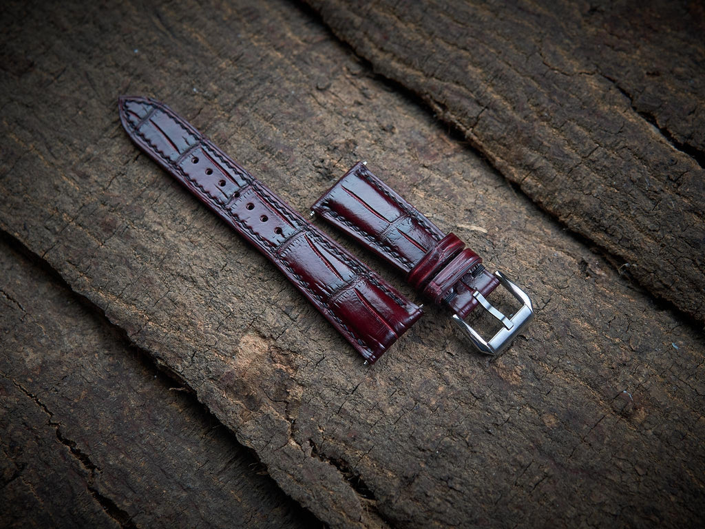 bordeaux alligator leather watch strap – photo 2
