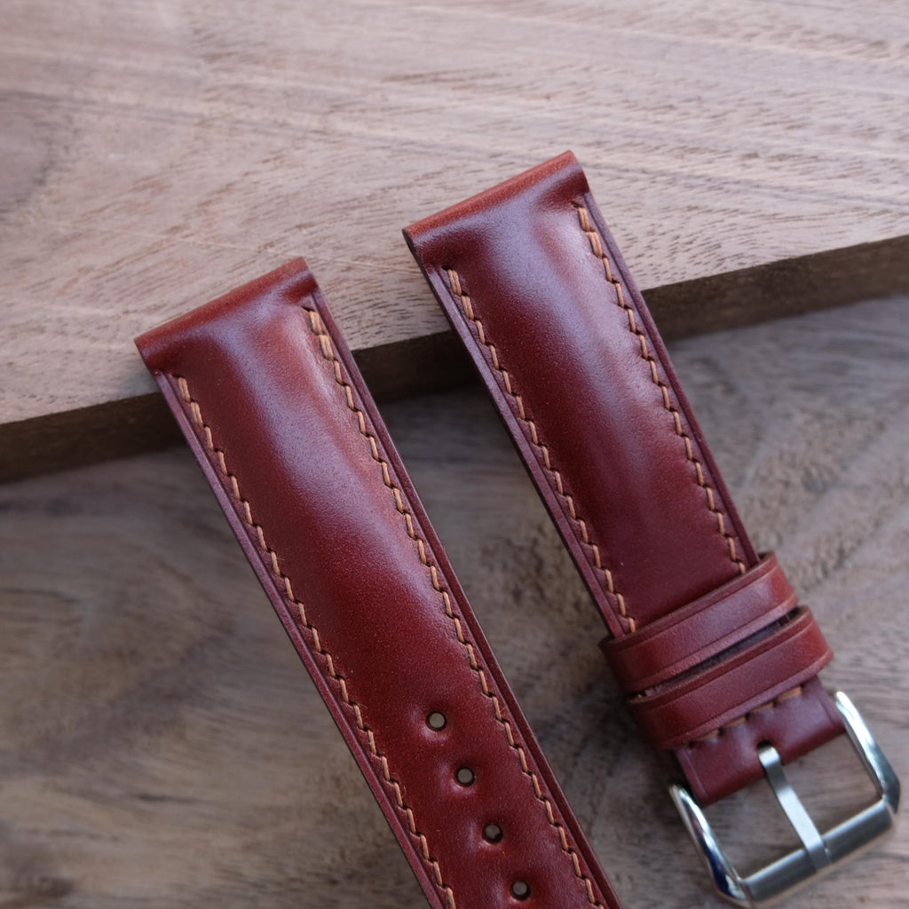 brown shell cordovan leather watch strap – photo 2
