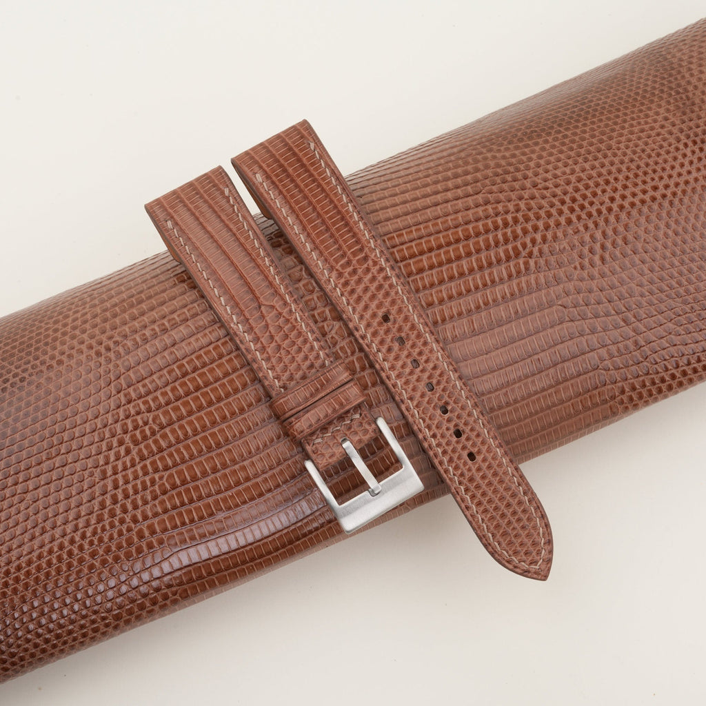 brown lizard leather watch strap – photo 2