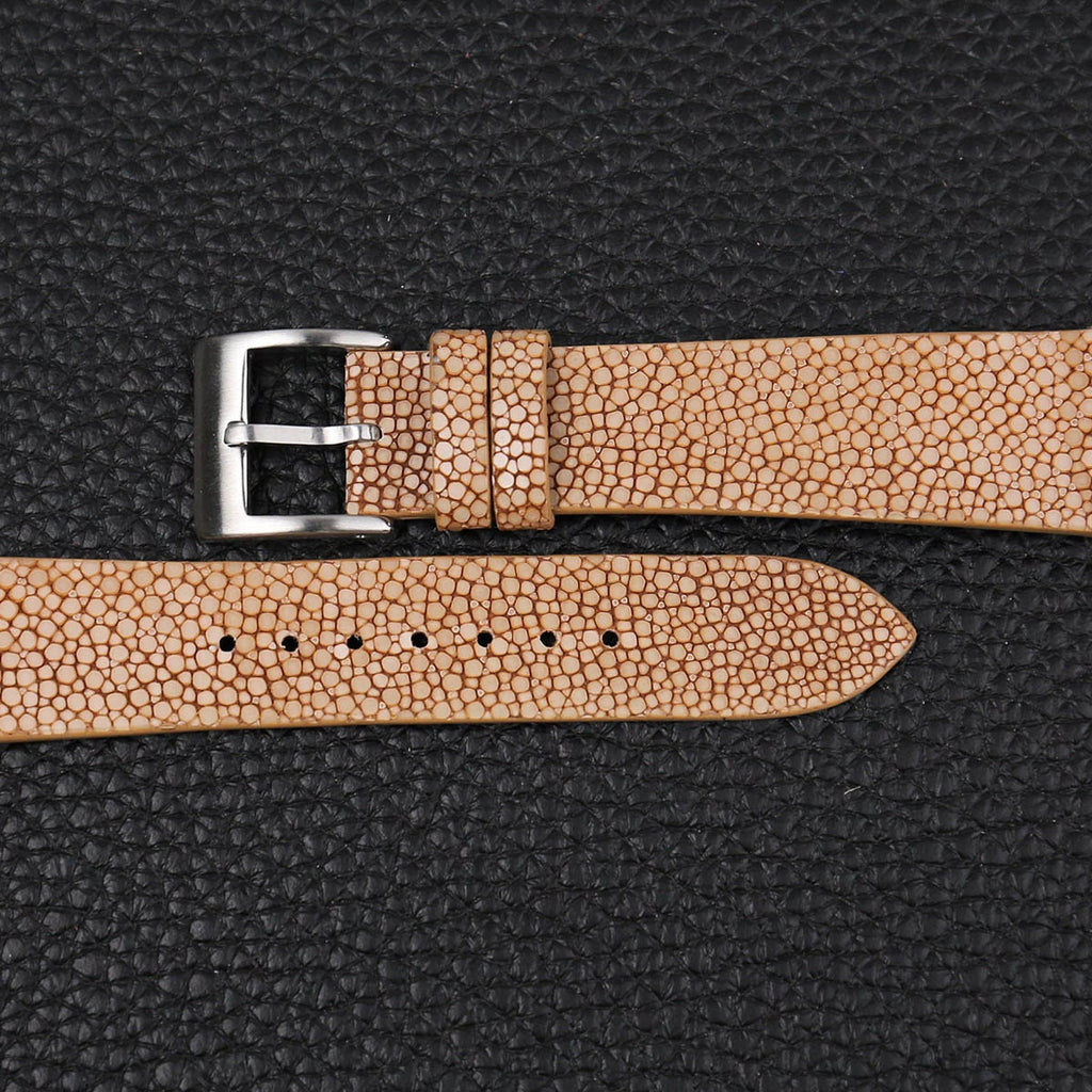 beige stingray leather watch strap – photo 2