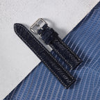 navy ostrich leg leather watch strap – photo 2