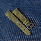 olive green ostrich leg leather watch strap – photo 2