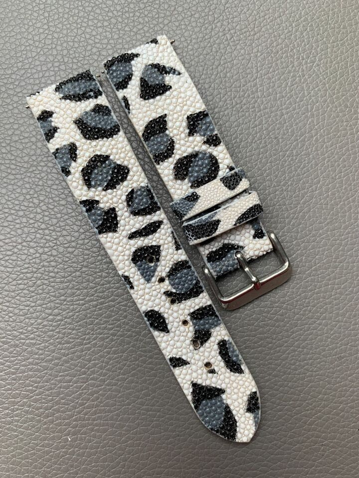 white black stingray leather watch strap – photo 2