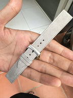 light gray suede leather watch strap – photo 2