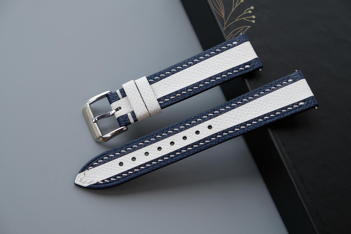 navy epsom leather watch strap – photo 2
