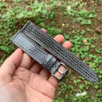 dark gray sea snake leather watch strap – photo 2