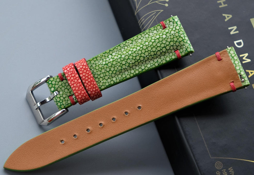 light green stingray leather watch strap – photo 2