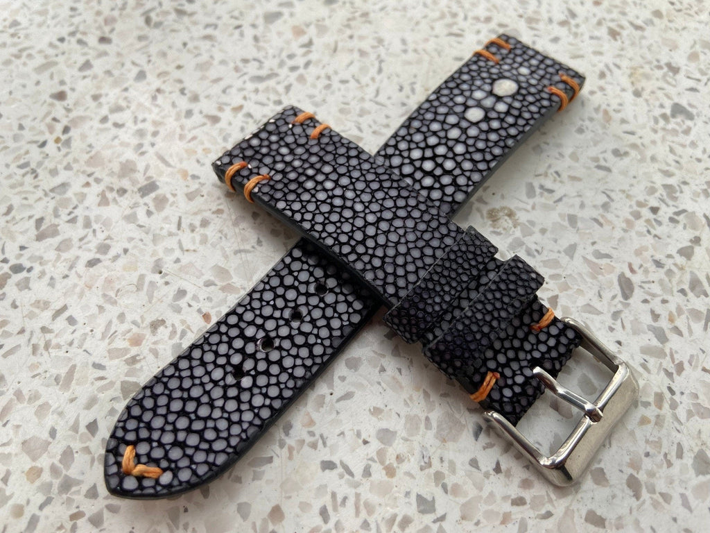 violet black stingray leather watch strap – photo 2