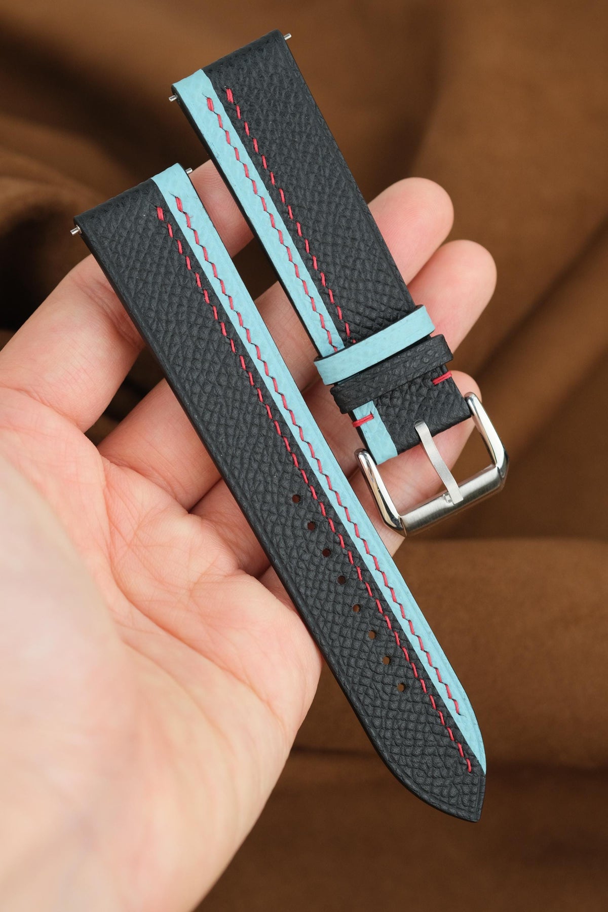 black & blue epsom leather watch strap – photo 2