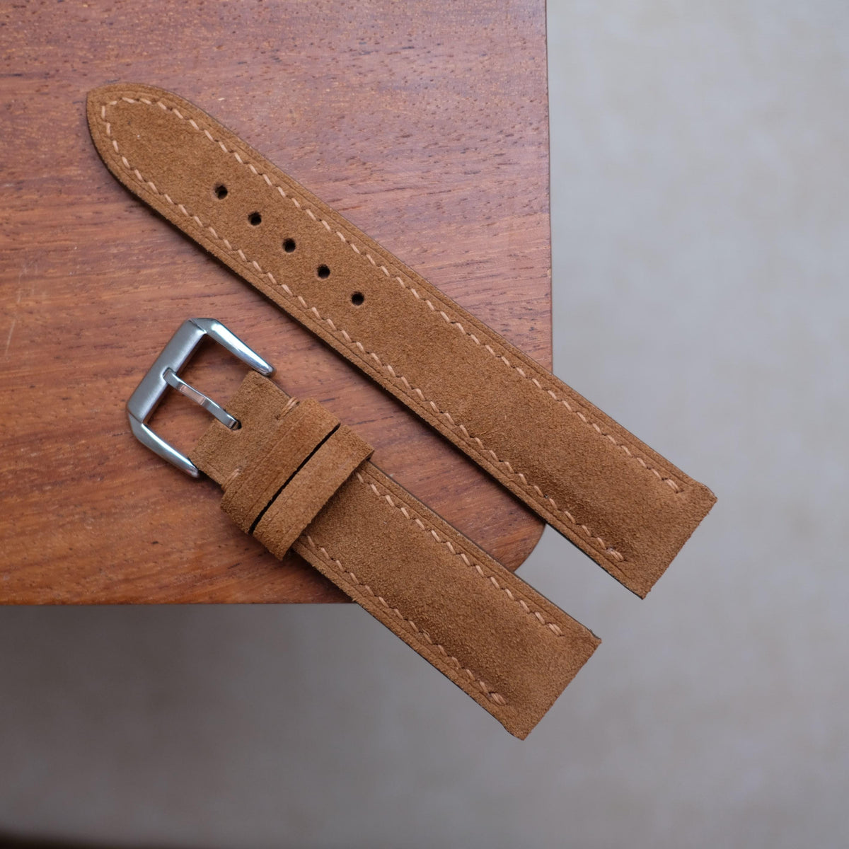 brown suede leather watch strap – photo 2
