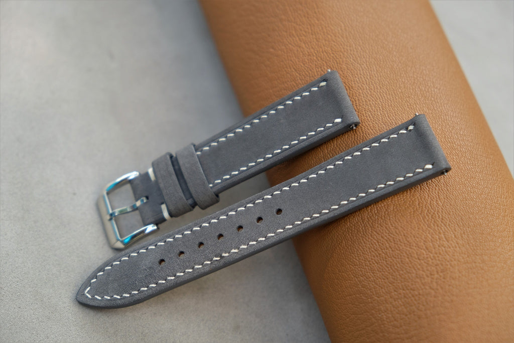 gray nubuck leather watch strap – photo 2
