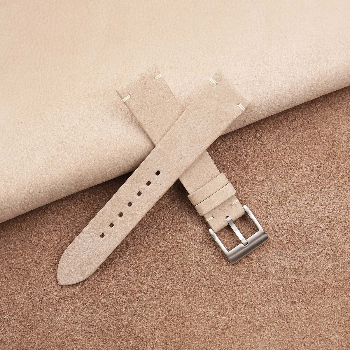 cream nubuck leather watch strap – photo 2