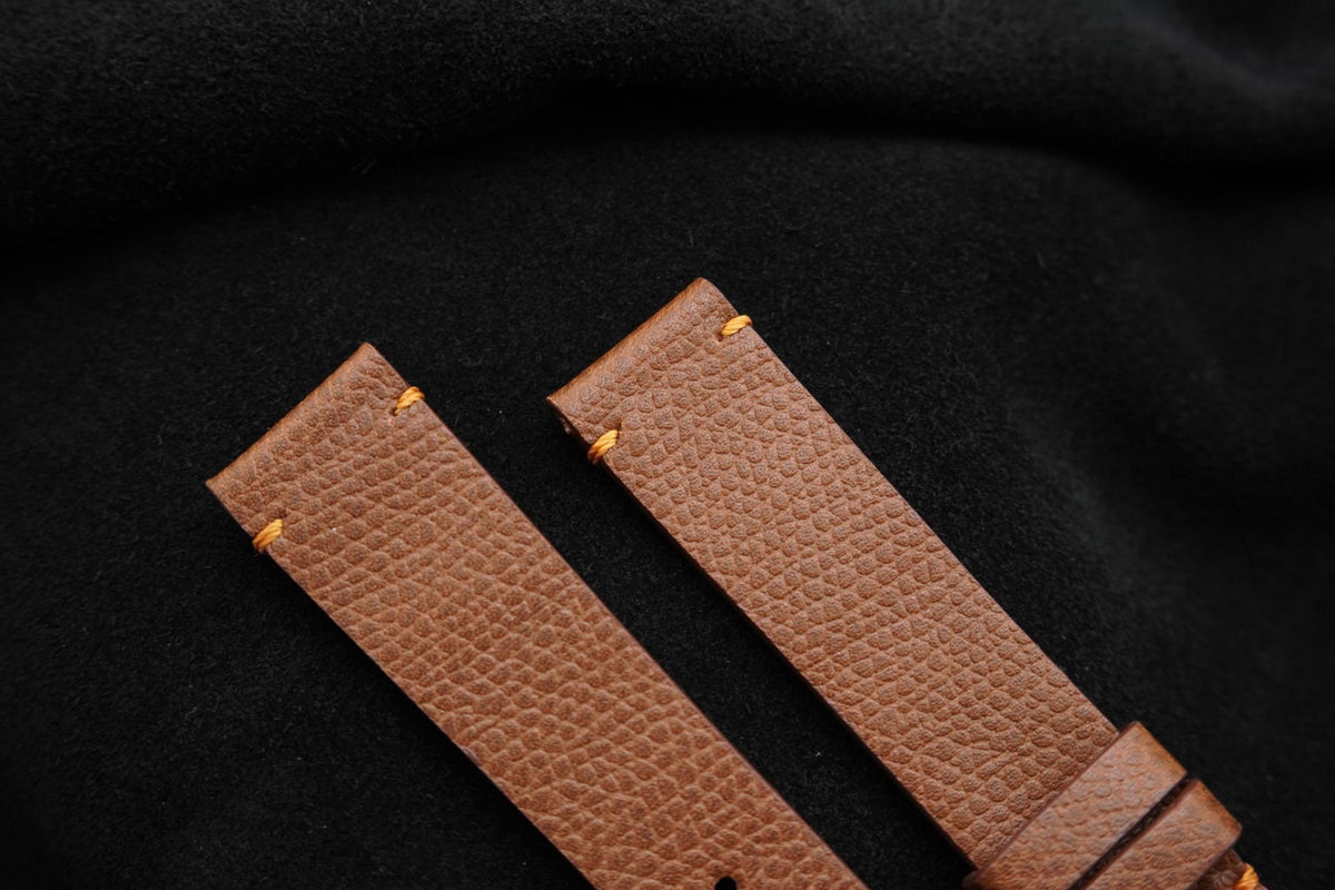 red brown epsom leather watch strap – photo 2