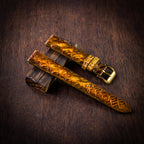 patina gold alligator leather watch strap – photo 2