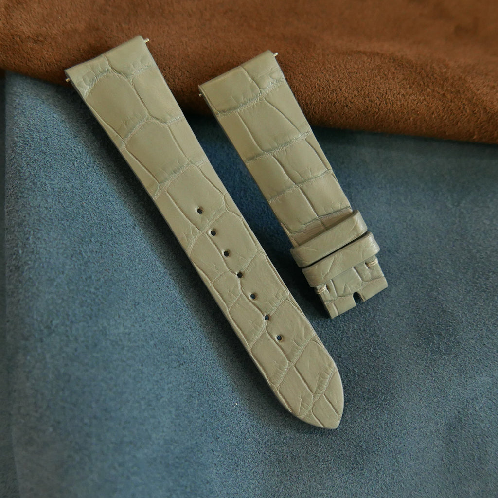 light gray alligator leather watch strap – photo 2