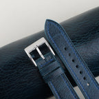 blue waxed leather watch strap – photo 2