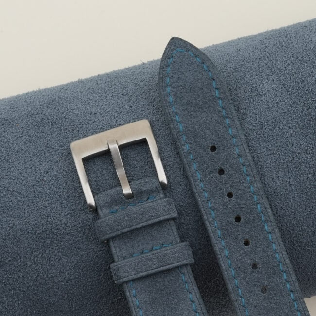 jean blue suede leather watch strap – photo 2