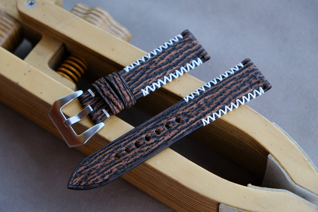 brown shark leather watch strap – photo 2