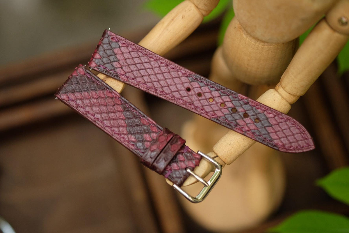 purple python leather watch strap – photo 2