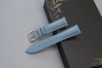 light blue canvas leather watch strap – photo 2