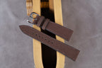 chocolate brown canvas leather watch strap – photo 2