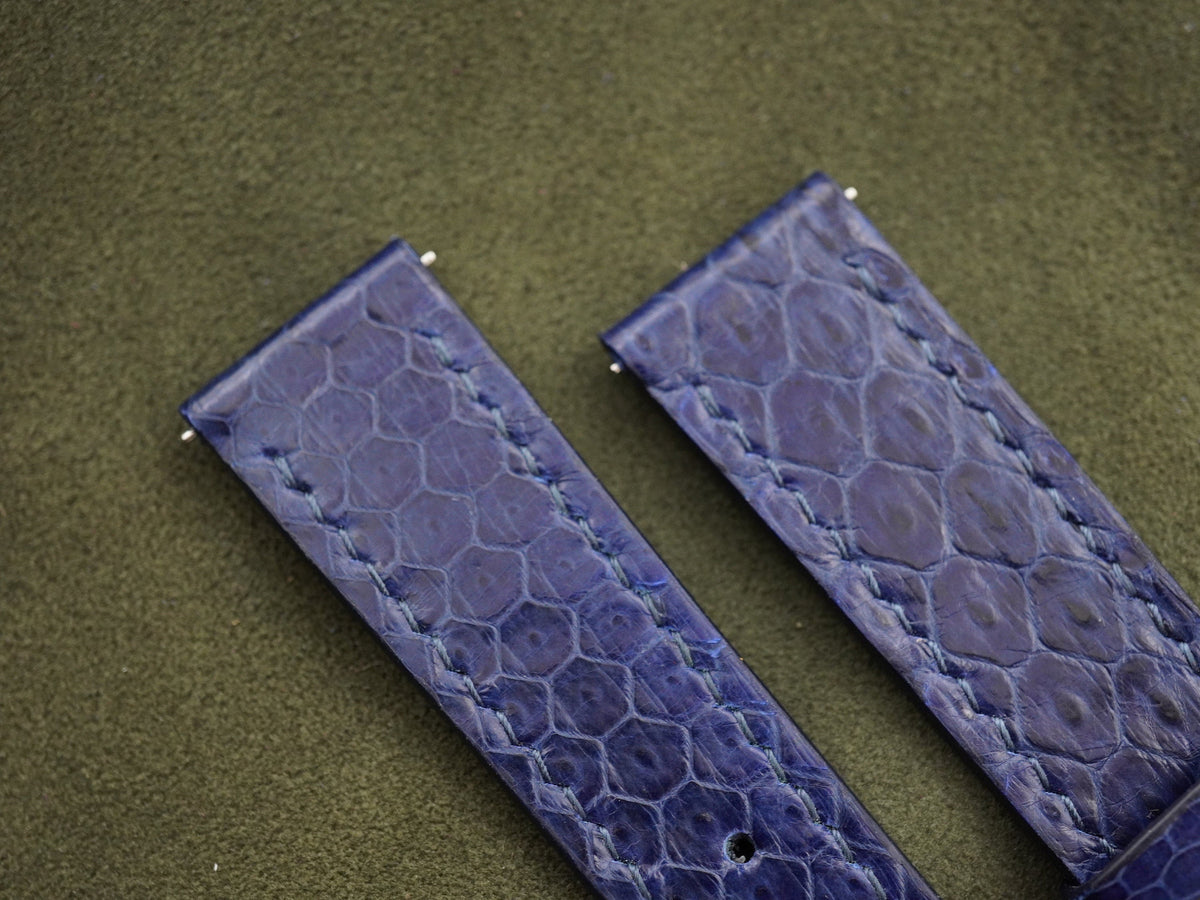 dark blue sea snake leather watch strap – photo 2