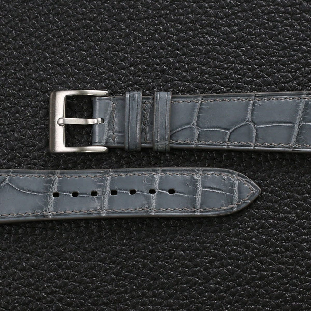 stone grey alligator leather watch strap – photo 2