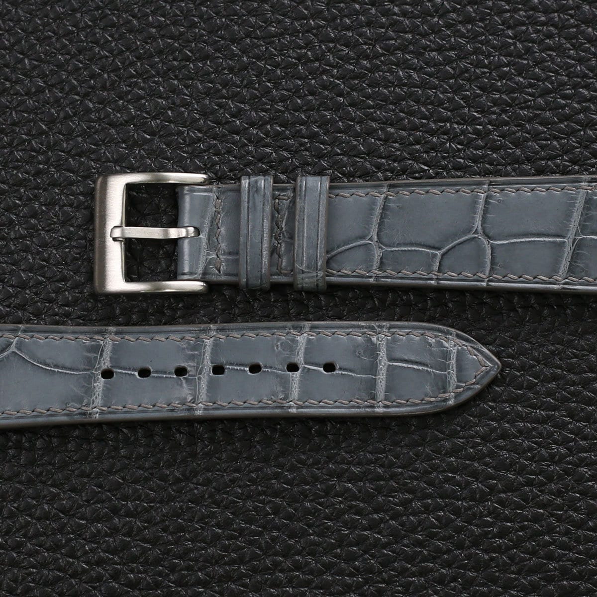 stone grey alligator leather watch strap – photo 2