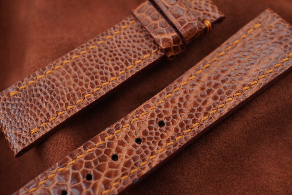 red brown ostrich leather watch strap – photo 2