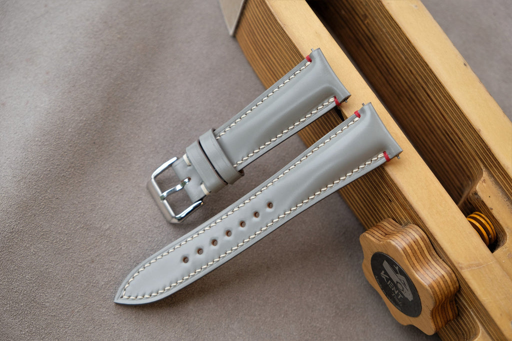 gray shell cordovan leather watch strap – photo 2