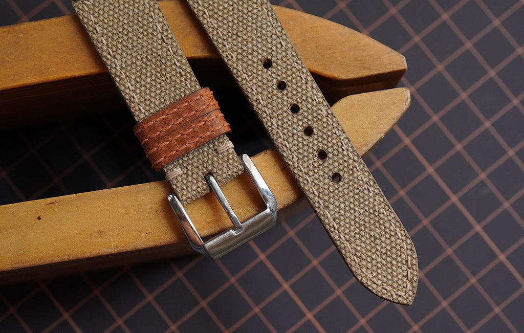 etoupe canvas leather watch strap – photo 2
