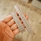 light grey alligator leather watch strap – photo 2