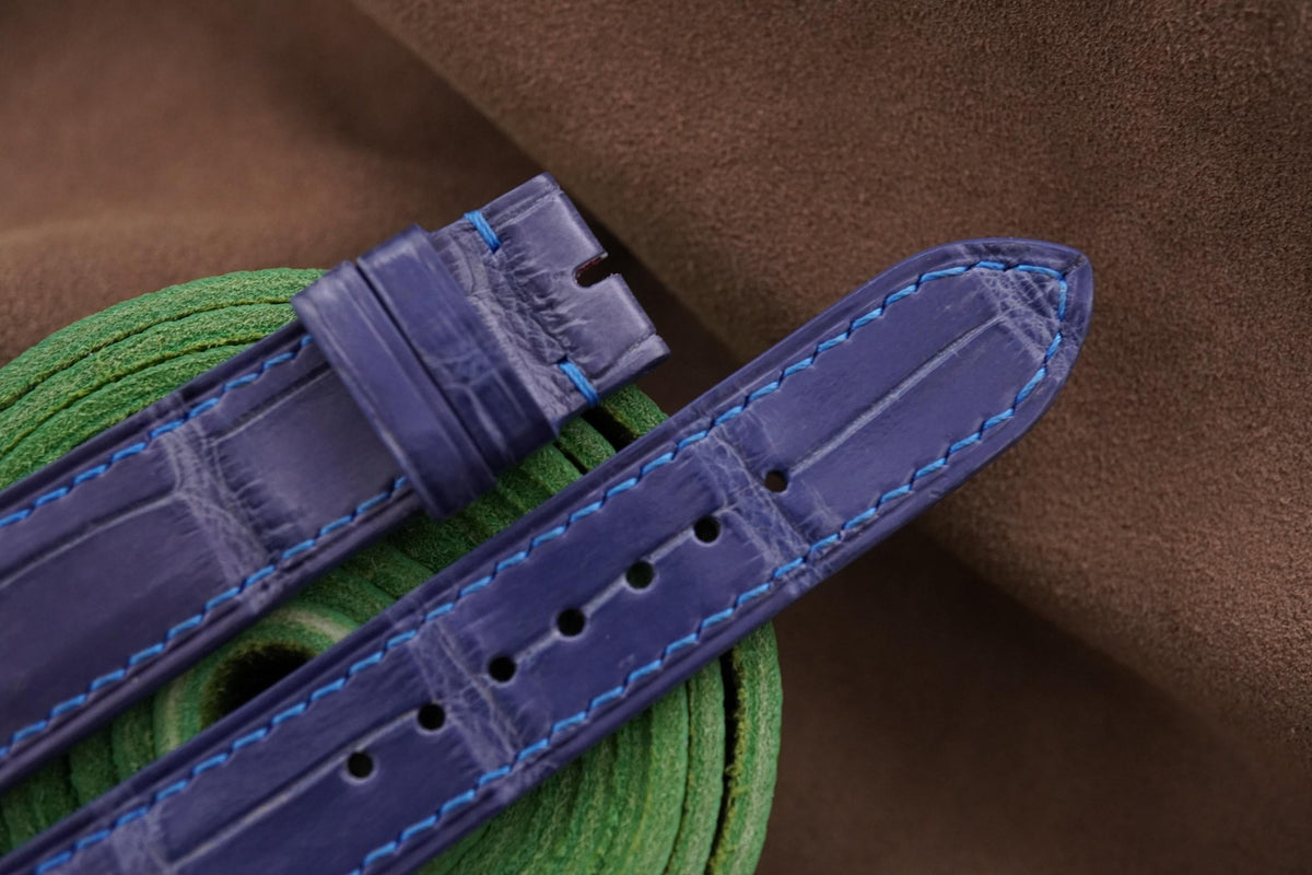 light blue alligator leather watch strap – photo 2