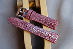 burgundy stingray leather watch strap – photo 2