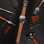 golden brown saffiano leather watch strap – photo 2